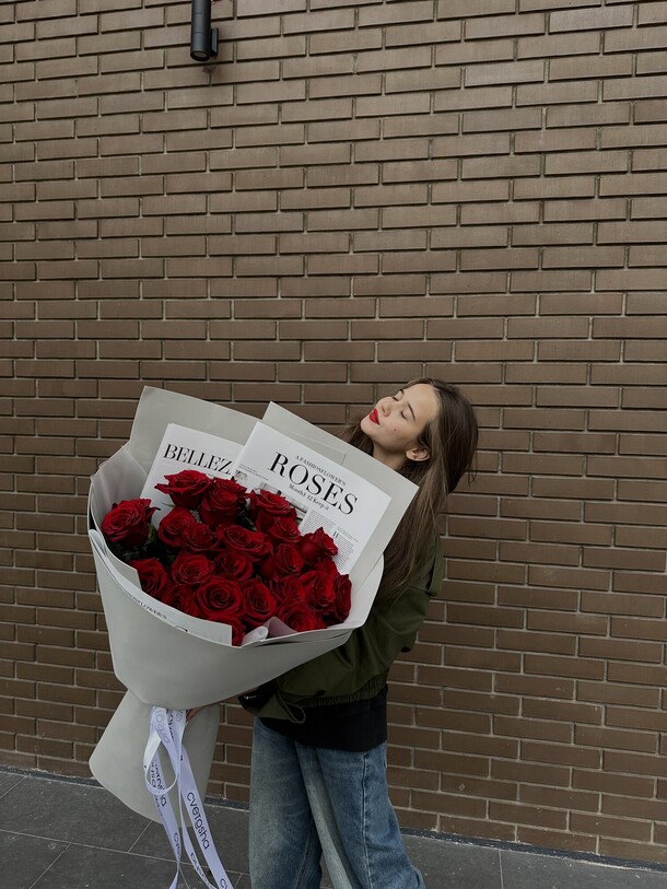 Букет из роз кения (высота букета 60-70 см) "my love", артикул F1312116 - 6960 рублей, доставка по городу. Flawery - доставка цветов