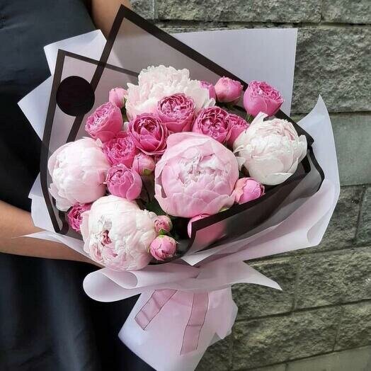 Букет пионов, артикул F1345391 - 9130 рублей, доставка по городу. Flawery - доставка цветов