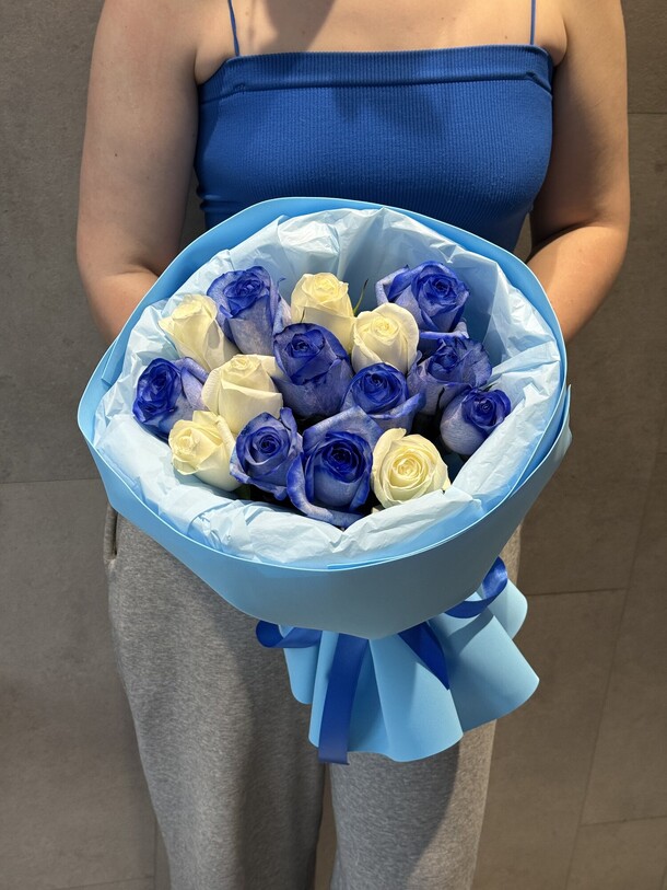 Букет синева, артикул F1436441 - 6050 рублей, доставка по городу. Flawery - доставка цветов