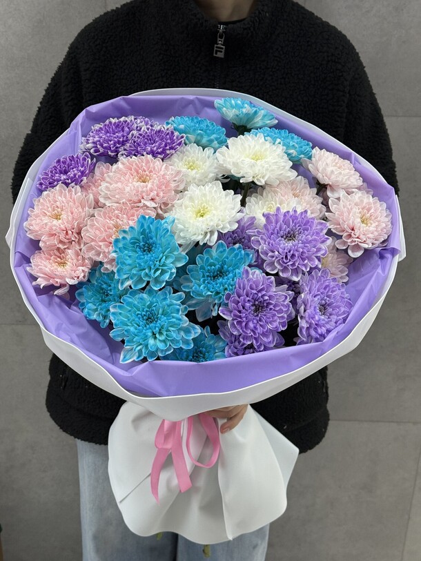 Хризантема кустовая микс, артикул F1474595 - 4950 рублей, доставка по городу. Flawery - доставка цветов