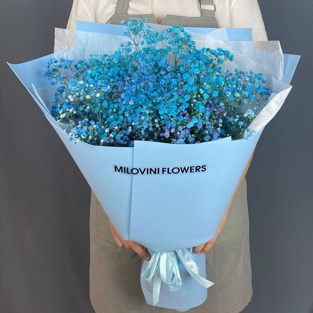 Букет из голубой гипсофилы, артикул F1342555 - 8531 рублей, доставка по городу. Flawery - доставка цветов