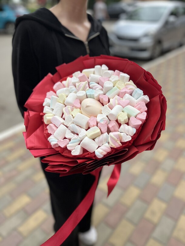Сладкий букет из маршмелоу, артикул F1432061 - 5657 рублей, доставка по городу. Flawery - доставка цветов