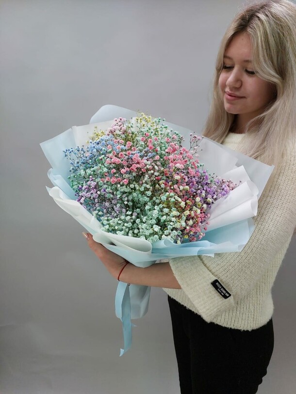 Букет комплимент из гипсофилы, артикул F1265133 - 3685 рублей, доставка по городу. Flawery - доставка цветов