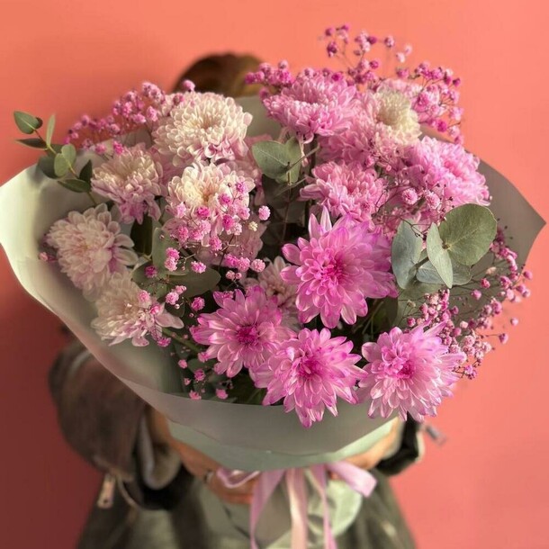 Хризантемы для тебя, артикул F1353936 - 4290 рублей, доставка по городу. Flawery - доставка цветов