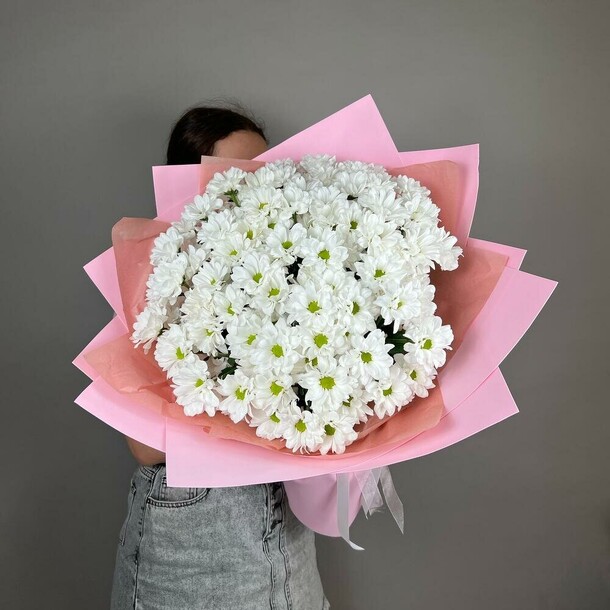 Огромный букет ромашковых хризантем, артикул F1354476 - 10816 рублей, доставка по городу. Flawery - доставка цветов