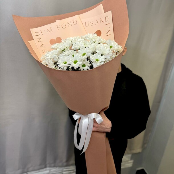 !!! букет гигант из ромашковой хризантемы, артикул F1382474 - 4623 рублей, доставка по городу. Flawery - доставка цветов