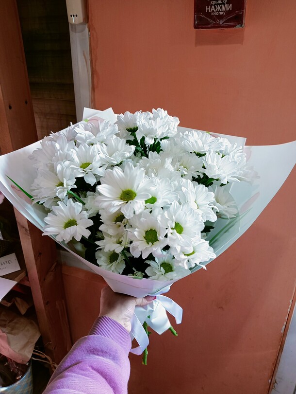 Ромашки хризантемы, артикул F1350335 - 2990 рублей, доставка по городу. Flawery - доставка цветов