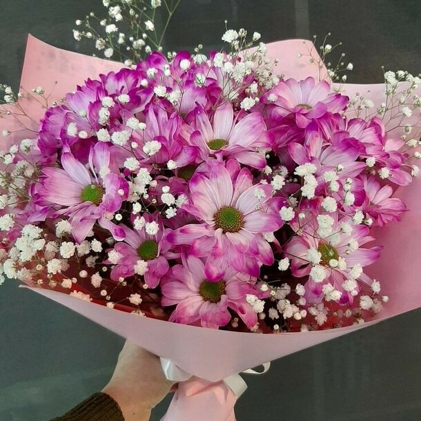 Розовые ромашки для милашки, артикул F1363402 - 4992 рублей, доставка по городу. Flawery - доставка цветов