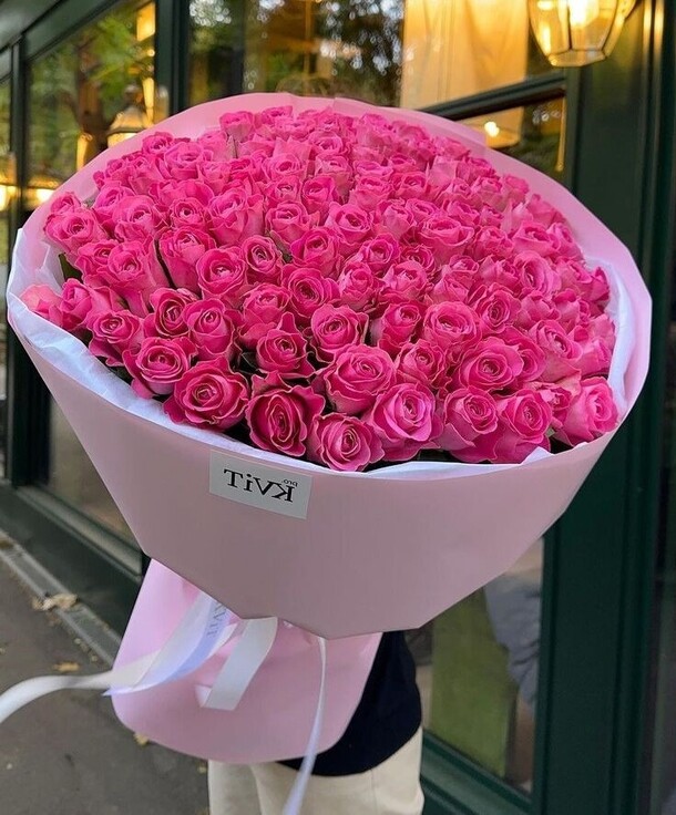 Букет 151 розовая роза, артикул F1374065 - 107811 рублей, доставка по городу. Flawery - доставка цветов