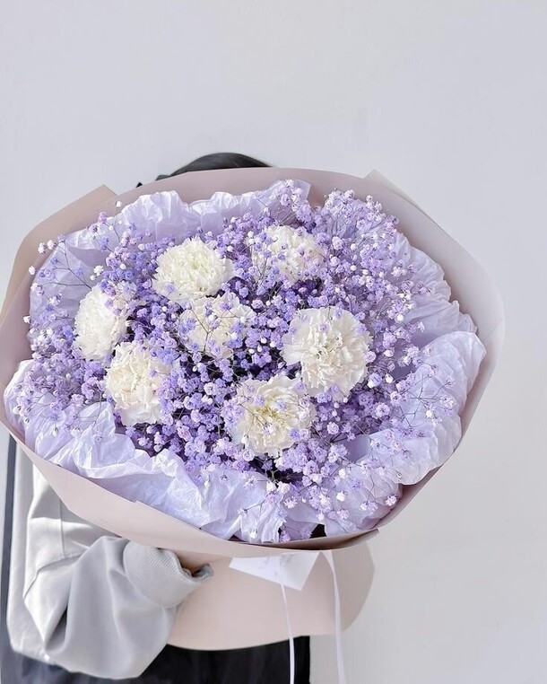 Диантусы и гипсофила, артикул F1414473 - 2830 рублей, доставка по городу. Flawery - доставка цветов