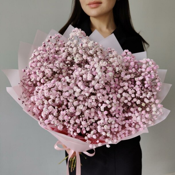 Букет из 9 веточек ароматной розовой гипсофилы, артикул F1358684 - 5491 рублей, доставка по городу. Flawery - доставка цветов