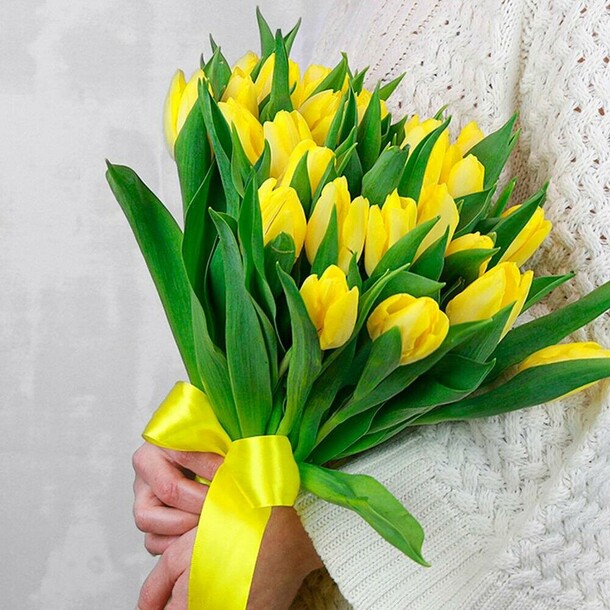 Жёлтые тюльпаны, артикул F1392437 - 6762 рублей, доставка по городу. Flawery - доставка цветов
