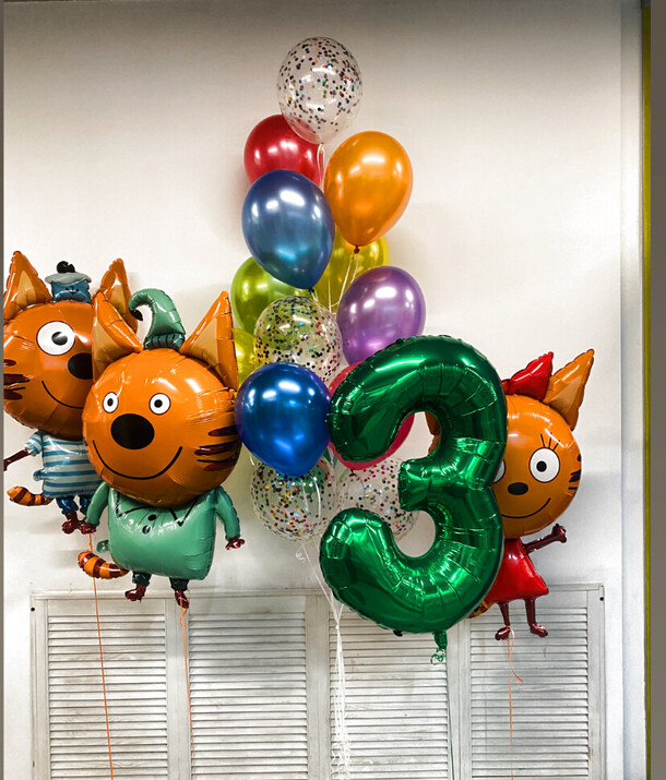 Композиция три кота, артикул F1364268 - 9100 рублей, доставка по городу. Flawery - доставка цветов