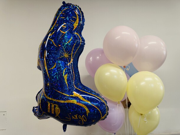 Набор шаров с гелием дева, артикул F1410834 - 4100 рублей, доставка по городу. Flawery - доставка цветов
