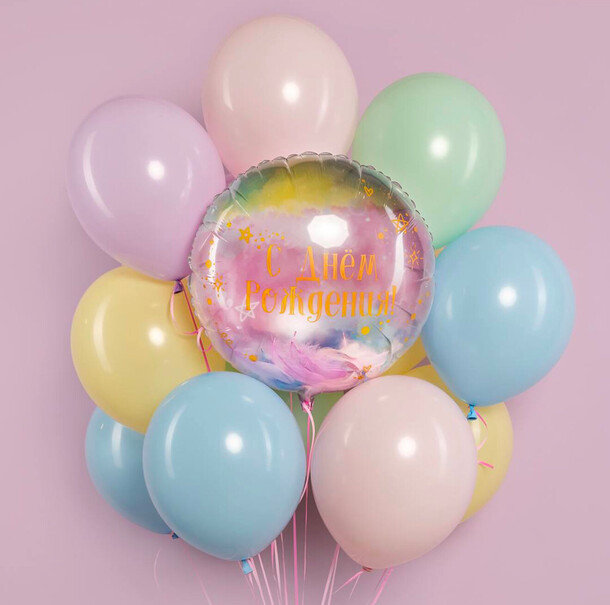 Шар с перьями, набор восторг, артикул F1411428 - 3795 рублей, доставка по городу. Flawery - доставка цветов