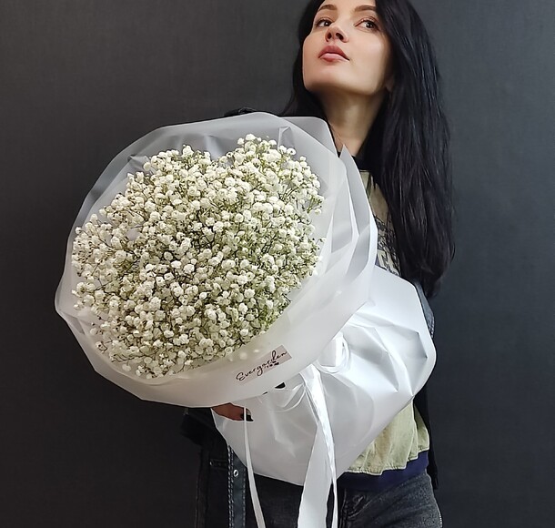 Гипсофила белая букет, артикул F1429846 - 3650 рублей, доставка по городу. Flawery - доставка цветов