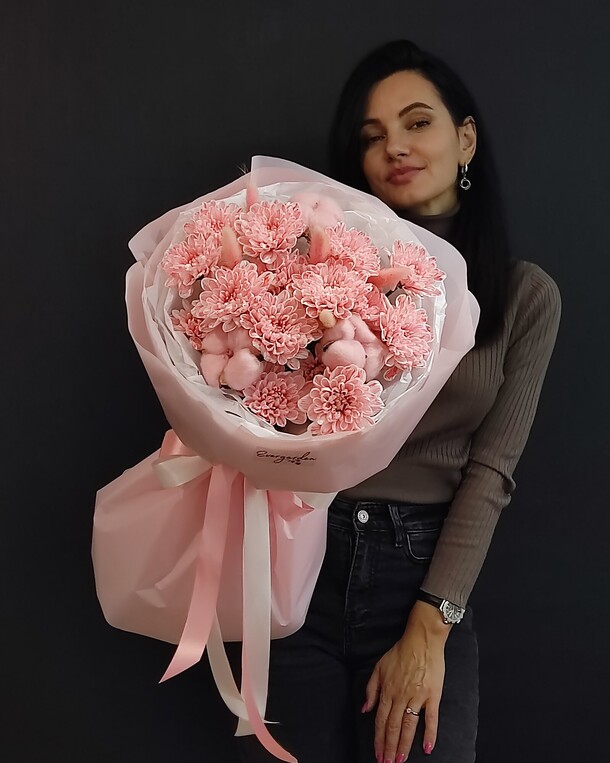 Хризантема букет, артикул F1429910 - 2700 рублей, доставка по городу. Flawery - доставка цветов