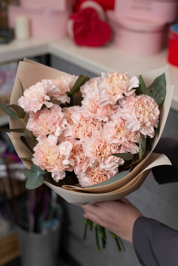 Моно букет из диантуса, артикул F1380054 - 3700 рублей, доставка по городу. Flawery - доставка цветов