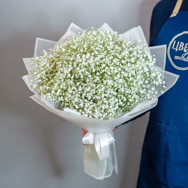 Букет белой гипсофилы 1678, артикул F1521807 - 4260 рублей, доставка по городу. Flawery - доставка цветов