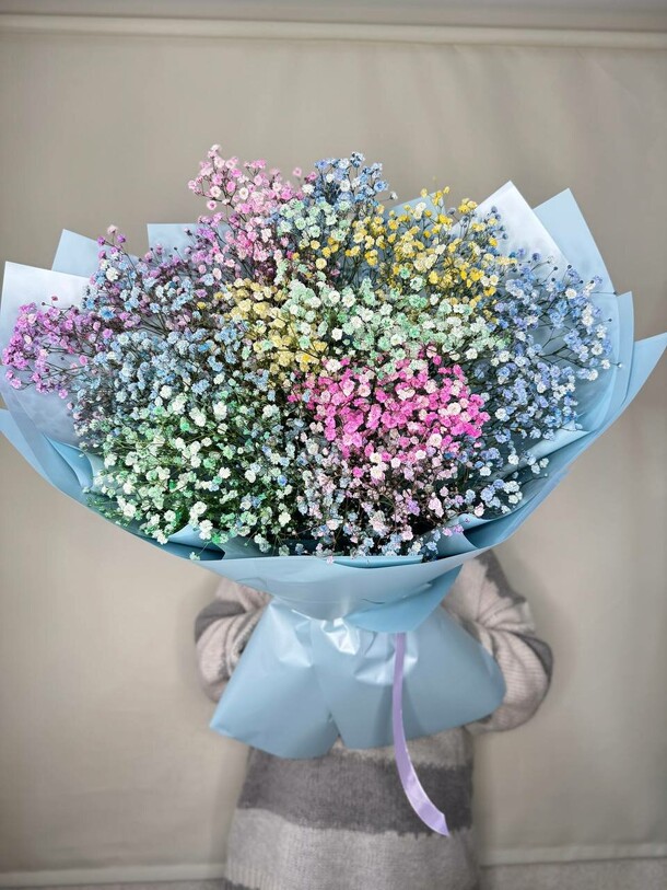 Радужная гипсофила, артикул F1412462 - 3835 рублей, доставка по городу. Flawery - доставка цветов