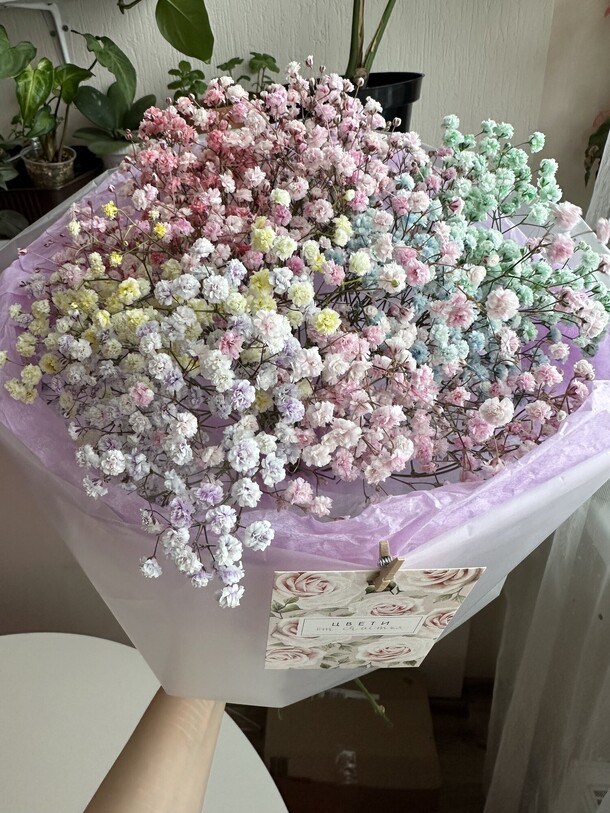 Воздушный букет из гипсофилы❤️, артикул F1243367 - 2500 рублей, доставка по городу. Flawery - доставка цветов