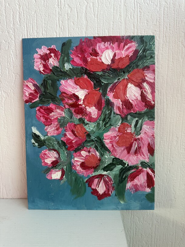 Картина букет пионов, артикул F1244337 - 600 рублей, доставка по городу. Flawery - доставка цветов