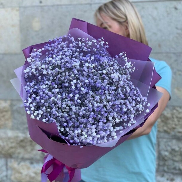 Violet 💜 букет с гипсофилой (арт.036), артикул F1203094 - 2950 рублей, доставка по городу. Flawery - доставка цветов