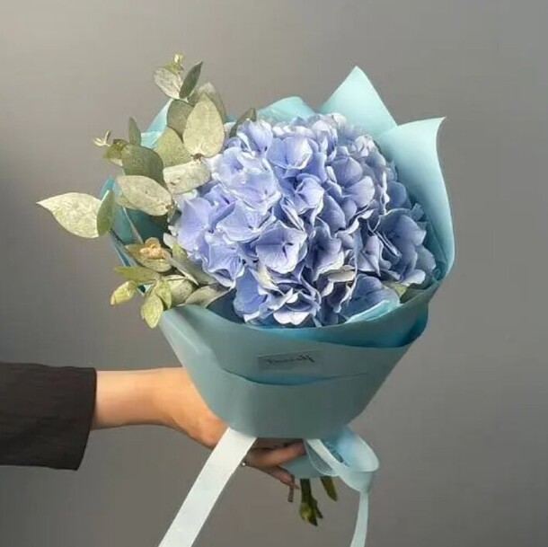 Гортензия и эвкалипт, артикул F1392259 - 1750 рублей, доставка по городу. Flawery - доставка цветов