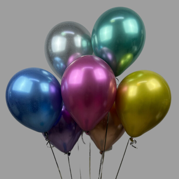 Облако шаров хром 7шт, артикул F1223605 - 2145 рублей, доставка по городу. Flawery - доставка цветов