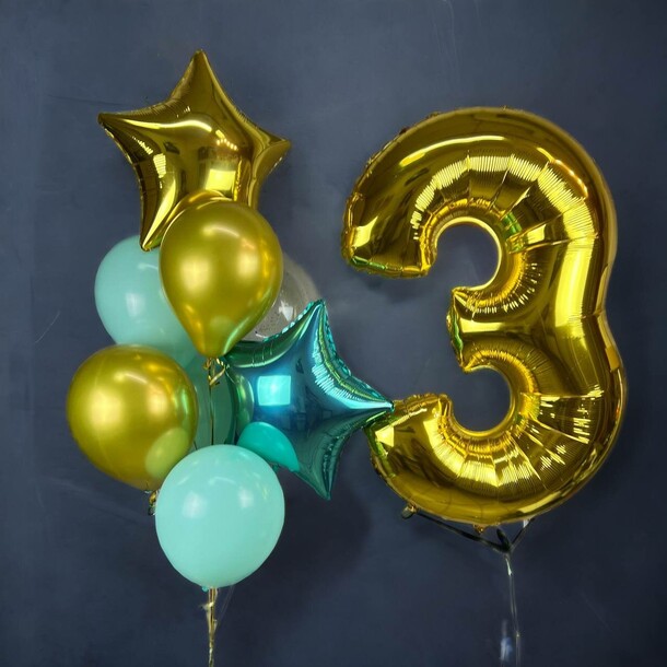 Сет из шаров "тиффани", артикул F1289986 - 5600 рублей, доставка по городу. Flawery - доставка цветов