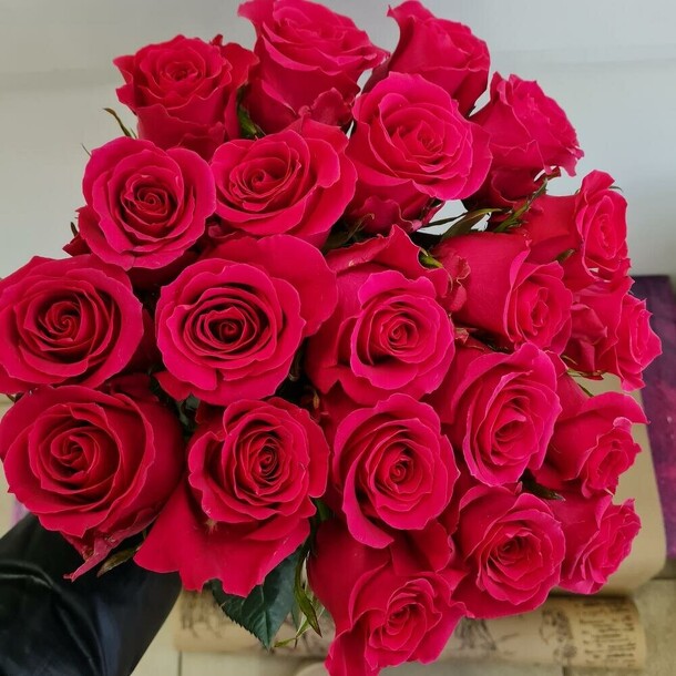 Букет из 21 эквадорских роз "готча", артикул F1406761 - 7020 рублей, доставка по городу. Flawery - доставка цветов