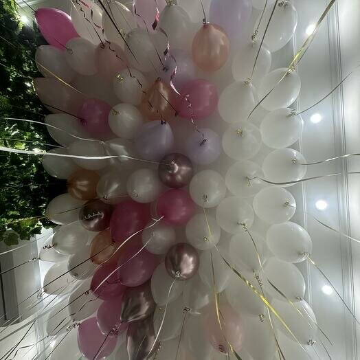 Шары под потолок 80 шт, артикул F1387943 - 15389 рублей, доставка по городу. Flawery - доставка цветов