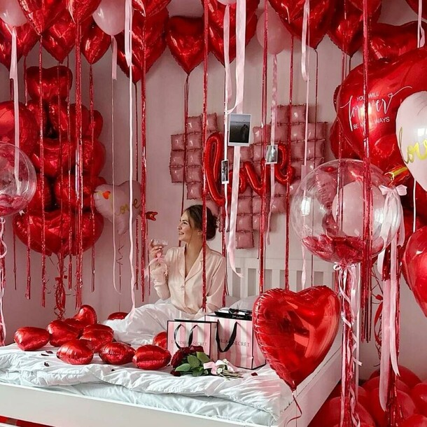 Романтические сердца - набор шаров, артикул F1387966 - 52250 рублей, доставка по городу. Flawery - доставка цветов