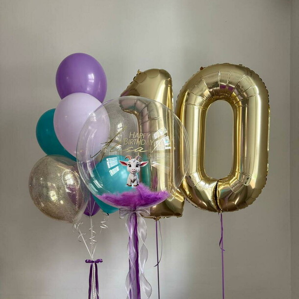 Шары девочке с милой козочкой, артикул F1453665 - 8520 рублей, доставка по городу. Flawery - доставка цветов