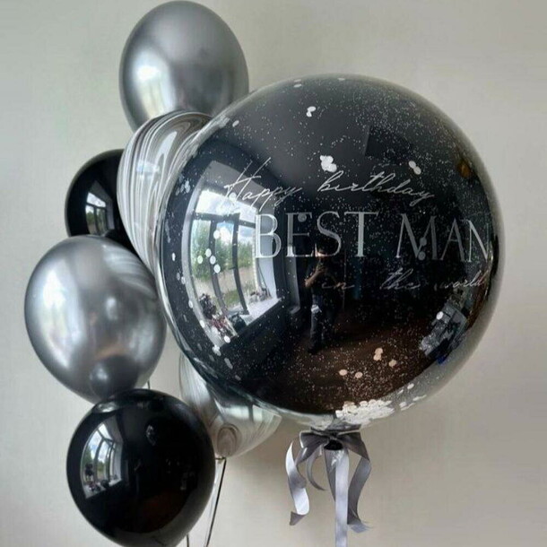 Шары для мужа - строгий стиль, артикул F1453706 - 6340 рублей, доставка по городу. Flawery - доставка цветов