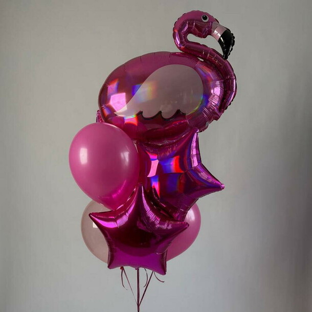 Шары девочке с фламинго, артикул F1453718 - 4170 рублей, доставка по городу. Flawery - доставка цветов