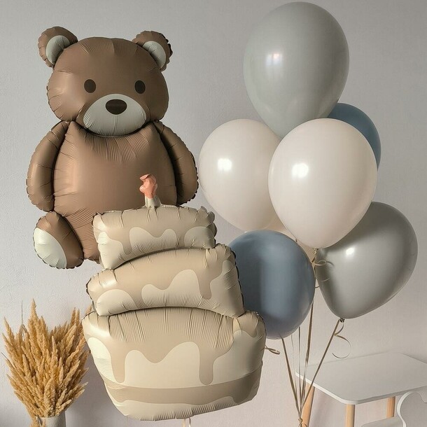 Шарики для мальчиков с мишкой, артикул F1456955 - 3825 рублей, доставка по городу. Flawery - доставка цветов