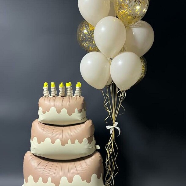 Набор шаров с тортиком, артикул F1457475 - 7570 рублей, доставка по городу. Flawery - доставка цветов