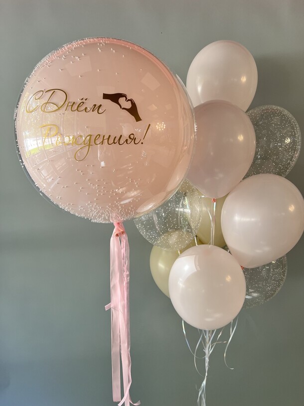 Нежный набор шаров, артикул F1372571 - 6000 рублей, доставка по городу. Flawery - доставка цветов