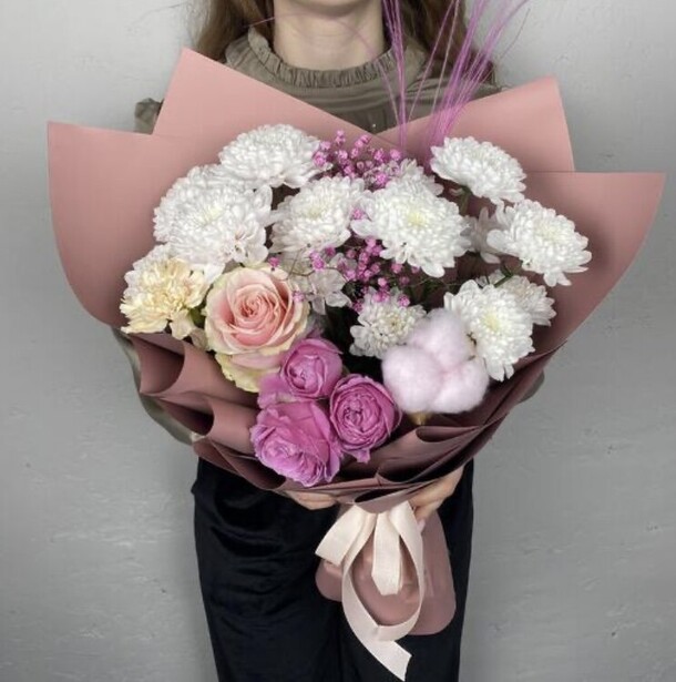 Букет микс «весеннее вдохновение», артикул F1455138 - 4050 рублей, доставка по городу. Flawery - доставка цветов