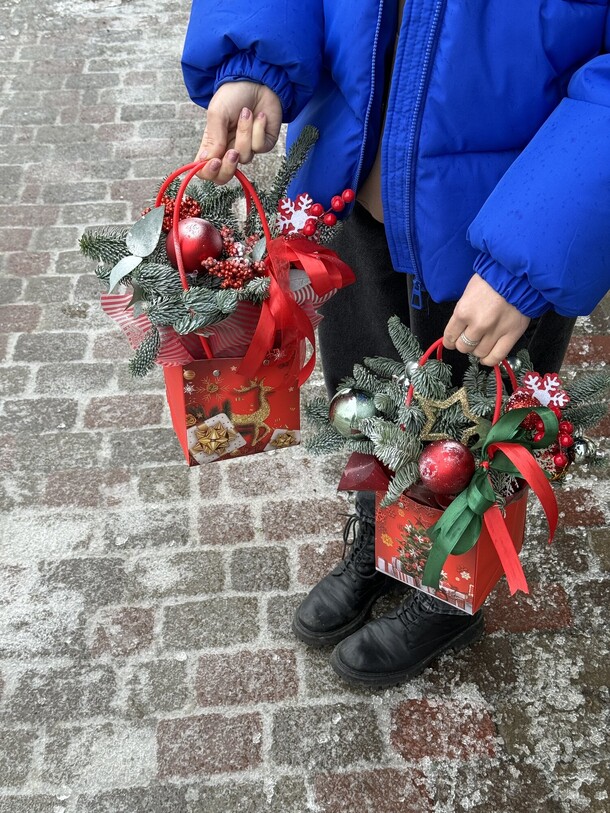 Новогодняя сумка, артикул F1235807 - 2300 рублей, доставка по городу. Flawery - доставка цветов