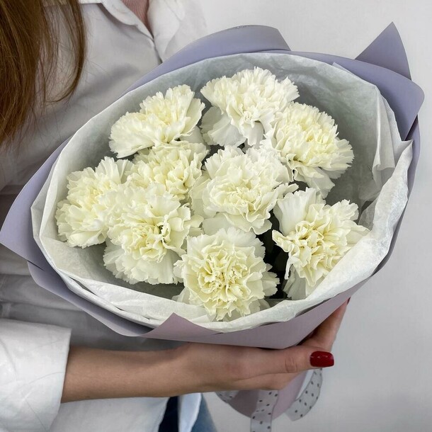 Белые диантусы, артикул F1195294 - 2856 рублей, доставка по городу. Flawery - доставка цветов