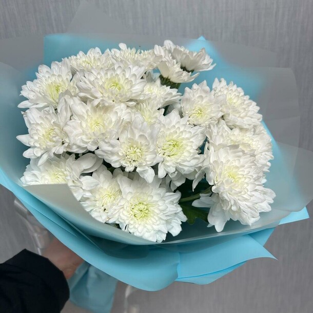 Букет из белых хризантем, артикул F1209381 - 3148 рублей, доставка по городу. Flawery - доставка цветов
