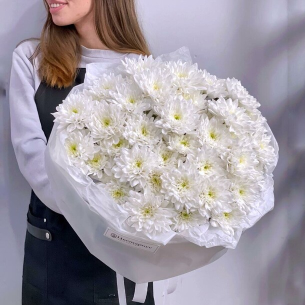 Хризантемы кустовые «облако», артикул F1229242 - 4759 рублей, доставка по городу. Flawery - доставка цветов