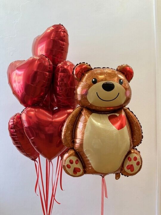 Мишка с сердцем, артикул F1380305 - 7590 рублей, доставка по городу. Flawery - доставка цветов