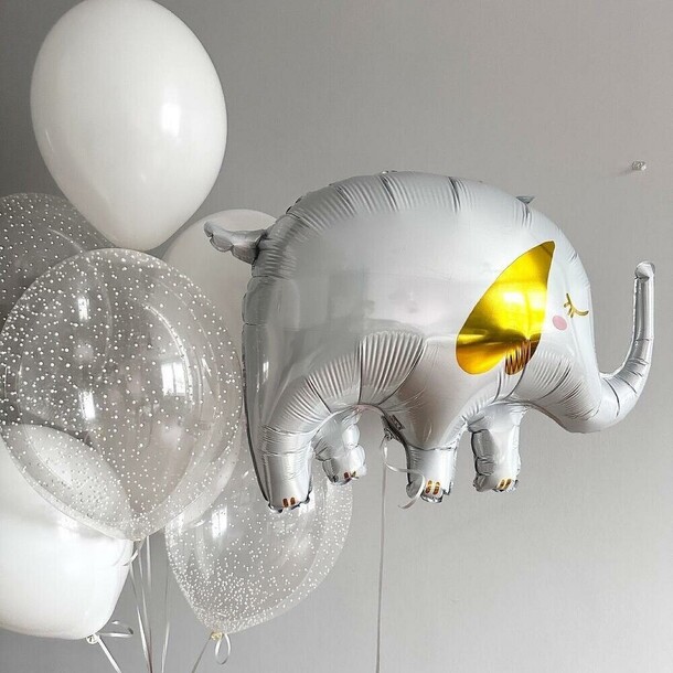 Набор шаров белый слоник, артикул F1399835 - 3850 рублей, доставка по городу. Flawery - доставка цветов