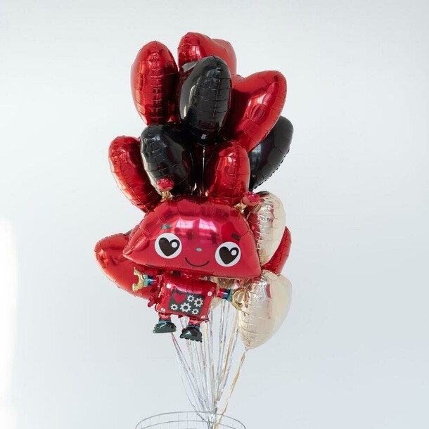 Набор шаров влюбленный робот, артикул F1400857 - 10320 рублей, доставка по городу. Flawery - доставка цветов