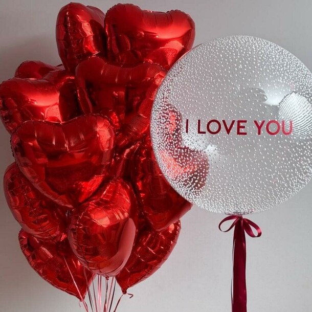 Набор шаров сердечное волшебство, артикул F1401104 - 12740 рублей, доставка по городу. Flawery - доставка цветов