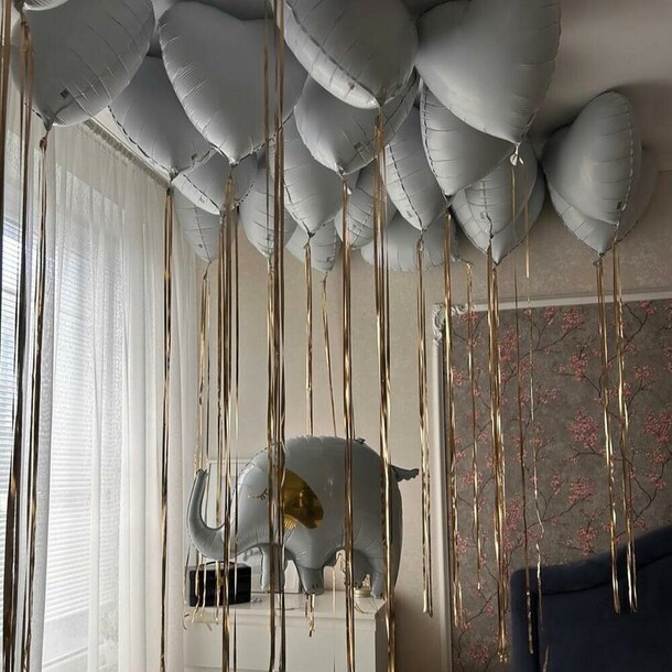 Набор шаров слоненок с сердцем, артикул F1401109 - 10950 рублей, доставка по городу. Flawery - доставка цветов