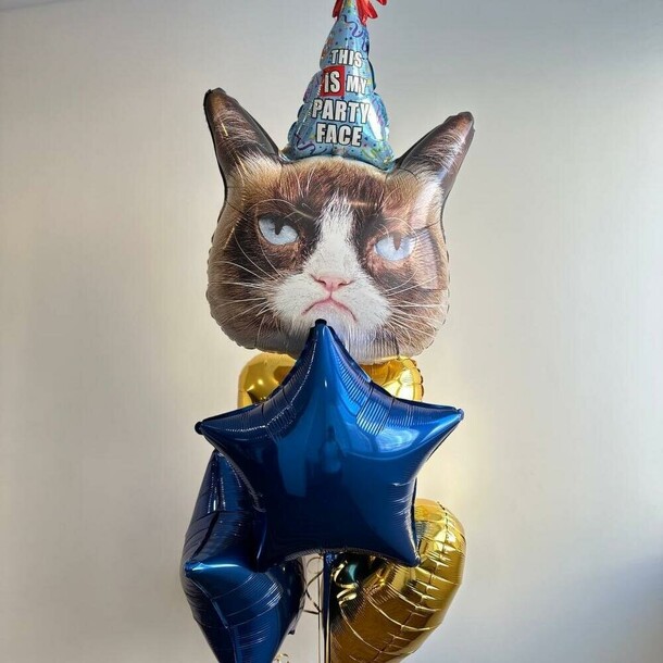 Фонтан шаров сердитый кот, артикул F1406106 - 4879 рублей, доставка по городу. Flawery - доставка цветов